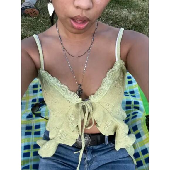 Cider Sage Green Ruffled Lace Tank Top – NWOT – Size XL - Picture 11 of 14